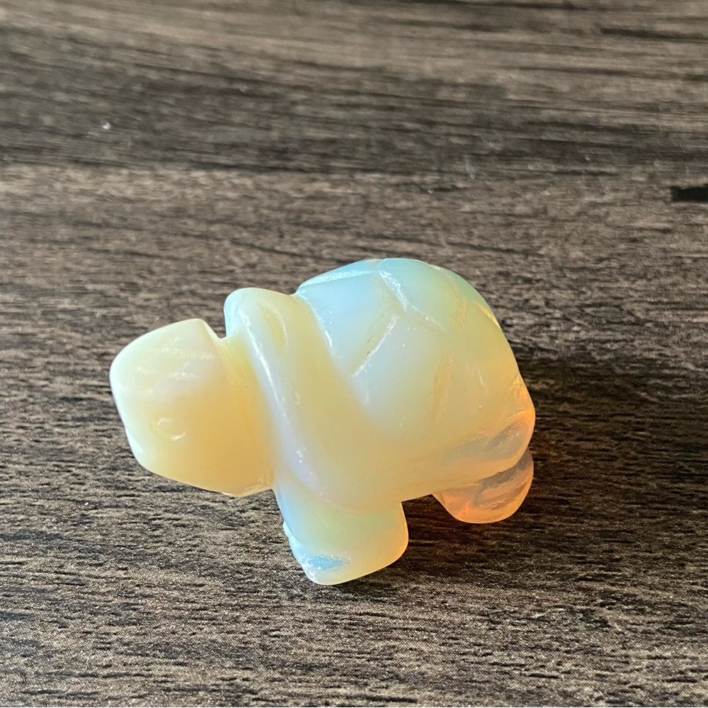 Opalite Turtle Crystal Carving
